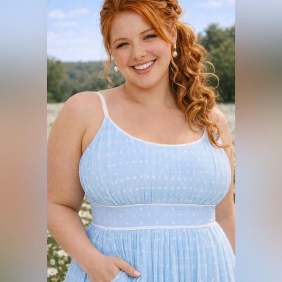 Torrid x Marilyn Monroe Iconic Blue & White Polkadot Pin Up Sundress, 1x, NWT! - Picture 8 of 16